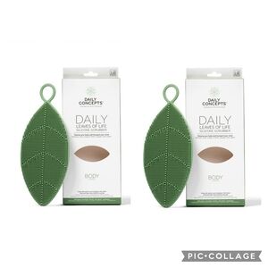 Daily Concepts Daily Leaves Of Life Large Silicone Body Scrubber x2 NEW IN BOX